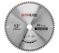 Lame de scie circulaire Saxton TCT pour bois 300 mm x 30 mm x 80 dents compatible avec Bosch, Makita, etc. - Convient pour les scies de 305 mm