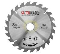 Lame de scie circulaire TCT à dents plates Saxton 210 mm x 24 dents x alésage 30 mm + bagues compatible avec Bosch, Makita, etc.