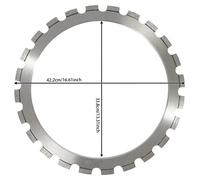 Lame de scie diamantée - Lame de scie circulaire - Diamètre extérieur de 41 cm - 24 dents - Soudée au laser - Profondeur de coupe de 310 mm - 1 roue d'entraînement - Argent