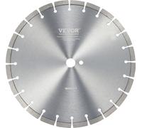 Lame de scie diamantée VEVOR, 14 pouces/350 mm Lame de scie à béton à eau ou à sec, 0,47 pouce/12 mm Lame de scie segmentée diamantée à dents plates, diamètre universel du trou central 1 pouce/25,4 mm