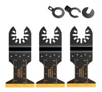 Lame de Scie Oscillante en Titane, Aicoya 3 pièces Lames Accessoires d'Outil Multifonction 44mm pour Plastique, Bois, Métal