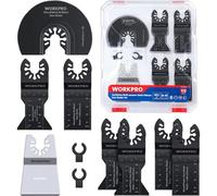 Lame de Scie Oscillante WORKPRO, 10 Pièces Coffret des Accessoires d'Outil Multifonction Oscillant, Lame de Scie Universelle pour Bois, Clous, Métal, Plastique, etc