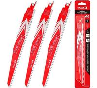 Lame de scie Reciprocations en carbure pour le sciage du bois dur et du métal - 225 mm, 6 dents par pouce, R956HM (lot de 3)