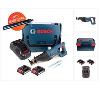 Lame de scie sauteuse en carbure de tungstène Bosch, offerte. Scie sauteuse sans fil Bosch GSA 18 V-LI, 18 V, avec 2 batteries de 2,0 Ah, un chargeur et une boîte de rangement L-Boxx