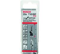 Lame de scie sauteuse T 101 BF Bosch, lot de 25 pièces, Clean for Hard Wood | 3165140127714
