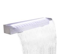 vidaXL Cascade en acier inoxydable pour bassin rectangulaire, lampe LED intégrée, 120 cm Con LEDs 90 cm