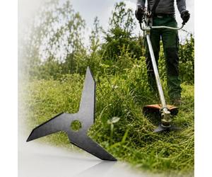 Lame débroussailleuse 3 Dents pour Husqvarna 135R | Lame courbe 3 dents en acier au manganèse trempé pour herbes denses mauvaises herbes et broussailles légères.