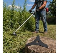 Lame débroussailleuse 3 dents pour STIHL FS 240 C-E | Lame noire en acier au manganèse avec bords tranchants pour herbe dense, mauvaises herbes et broussailles légères.
