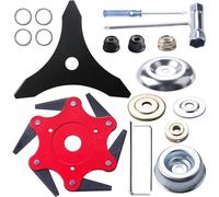 Lame Débroussailleuse 6 Dents et Disque 3 Dents Kit Alésage 25,4mm | Tête coupe-bordure en acier renforcé avec rondelles et écrous de fixation, désherbage ronce buisson jardin