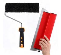 Lame d'écrémage pour cloison sèche, spatule de lissage en acier inoxydable de 40,6 cm avec housse de rouleau à peinture et poignée en forme de Z, ensemble de lames pour ciment et béton, mur de