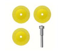 Lame diamantée dorée 2/3 pièces, base en acier avec bielle | Accessoire de coupe abrasif for la coupe de marbre, de jade et de carreaux de céramique(Slende 3pcs 50mm)