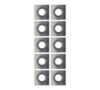 Lame réversible carrée | 14 x 14 x 2 mm 30° | 10 pièces | Lame réversible adaptée aux panneaux HDF, MDF, plastique et aggloméré | Lame de rechange pour prétailleuse, fraise à laquer, fraise à rainurer