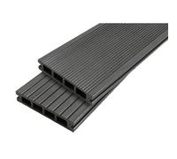 Lame terrasse bois composite alvéolaire Dual Gris anthracite, ep.25mm, l.14 cm, L.120 cm