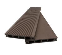 Lame terrasse bois composite alvéolaire Prima L 220 cm / l12 cm/ep 19 mm Chocolat, ep.19 mm, l.12 cm, L.220 cm