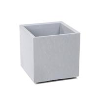 LAMELA Bac à Plantes sur roulettes 40 cm, 36 L - Pot de Fleurs en Plastique Effet béton - Cache-Pot avec Drainage - Intérieur & extérieur - Résistant aux intempéries et Facile d’Entretien, Gris Clair