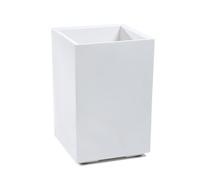 LAMELA Bac à Plantes sur roulettes Hauteur 60 cm, 36 L - Pot de Fleurs en Plastique Effet béton - Cache-Pot avec Drainage - Résistant aux intempéries et Facile d’Entretien, Crème