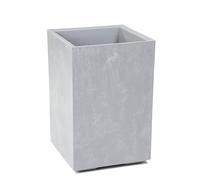 LAMELA Bac à Plantes sur roulettes Hauteur 60 cm, 36 L - Pot de Fleurs en Plastique Effet béton - Cache-Pot avec Drainage - Résistant aux intempéries et Facile d’Entretien, Gris Clair