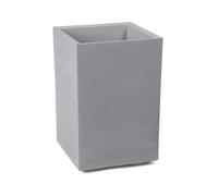LAMELA Bac à Plantes sur roulettes Hauteur 60 cm, 36 L - Pot de Fleurs en Plastique Effet Bois - Cache-Pot avec Drainage - Résistant aux intempéries et Facile d’Entretien, Gris Clair