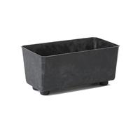 LAMELA Jardinière Rectangulaire avec Pieds Élégants - Bac À Fleurs Noir Aspect Béton en Plastique Robuste 28,5 x 17 cm, 4,2L - Résistant Aux Intempéries & Facile À Entretenir