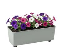 LAMELA Jardinière Rectangulaire avec Pieds Élégants - Bac À Fleurs Vert en Plastique Robuste 37 x 17 cm, 6L - Résistant Aux Intempéries & Facile À Entretenir - pour Intérieur & Extérieur