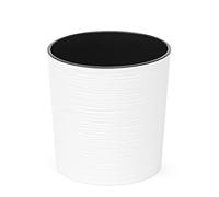 LAMELA Pot de Fleur Plastique Ø 30 cm - Bac Inclus 12,5 L Strié - Blanc