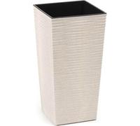 LAMELA Pot de fleurs FINEZIA ECO WOOD DLUTO - structure cannelée 40 x 40 cm, hauteur 75 cm, blanc