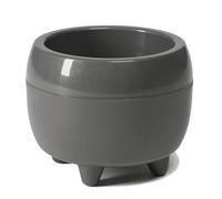 LAMELA Pot de Fleurs Rond Ø 23 cm, 3 L - Design élégant avec Pieds - Pot en Plastique résistant avec Trou de Drainage - Intérieur & extérieur - Anthracite