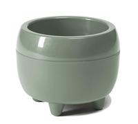LAMELA Pot de Fleurs Rond Ø 23 cm, 3 L - Design élégant avec Pieds - Pot en Plastique résistant avec Trou de Drainage - Intérieur & extérieur - Vert