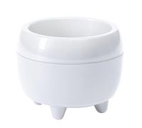 LAMELA Pot de Fleurs Rond Ø 30 cm, 6,5 L - Design élégant avec Pieds - Pot en Plastique résistant avec Trou de Drainage - Intérieur & extérieur - Blanc