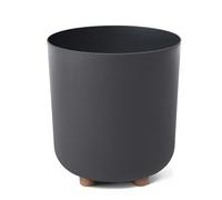 LAMELA Pot de Fleurs Rond sur Pieds - Plastique Robuste - Ø 19 cm x H 21 cm, 4,5 L - Résistant et Facile d'entretien - Intérieur et Extérieur - Anthracite