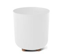 LAMELA Pot de Fleurs Rond sur Pieds - Plastique Robuste - Ø 24 cm x H 27,4 cm, 10 L - Résistant et Facile d'entretien - Intérieur et Extérieur - Blanc