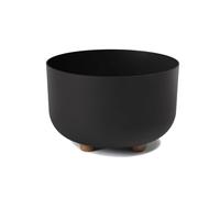 LAMELA Pot de Fleurs Rond sur Pieds - Plastique Robuste - Ø 27 cm x H 17 cm, 7,4 L - Résistant et Facile d'entretien - Intérieur et Extérieur - Noir