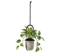 LAMELA Pot Suspendu en Plastique - Suspension Robuste - Ø 18 cm x H 17,3 cm, 2,3 L - Hauteur Réglable & Résistant - Intérieur et Extérieur - Beige