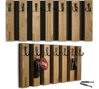 Lamelle porte-clés Portemanteau bois, chêne, crochet, patère, crochet mural, inox, portemanteau mural, panneau de vestiaire, pour hall, chambre d'enfant, chambre à coucher 40cm