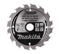 Lames carbure ''Specialized'' Ø136 pour bois - MAKITA B-33532