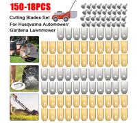 Lames de coupe d'herbe en acier inoxydable, avec vis, pour Husqvarna Automower/Gardena, réparation de tondeuse à gazon robot, 18 à 150 pièces 150 PCS Silver