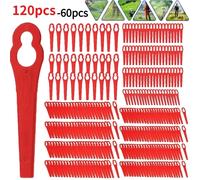 Lames de coupe en plastique pour tondeuse à gazon électrique sans fil, outil de jardinage, 60-120 pièces, lames de remplacement pour tondeuse à gazon 100 Pcs