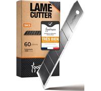 Lames de Cutter 18 mm - Lot de 60 Lames de Rechange Universelles en Acier SK5 pour Couteau à Moquette - Lames Sécables Extra Tranchantes | Lames de Précision Polyvalentes
