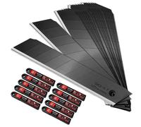 Lames de cutter de 18 mm, 100 pièces, lames interchangeables SK2 de qualité professionnelle, pour cutter, tapis, carton, PVC. Livré avec un boîtier