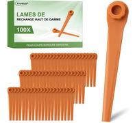 Lames de rechange pour coupe-bordures - Gardena - Lot de 100 lames - Compatibles avec Gardena - Matériau nylon PA6