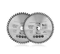 Lames de Scie Circulaire Carbure 250mm, Lot de 2 Disques 48T et 60T Compatibles Scie Plongeante Scie à Onglet Scie sur Table pour Menuiserie et Chantier