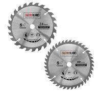 Lames de scie circulaire Saxton TCT135MXA TCT pour bois 135 mm x 12,7 mm (10 mm) alésage compatibles avec Bosch, Makita et Dewalt - Pack A