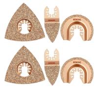 Lames de scie multifonctionnelles, ensemble de 6 pièces, pour enlever les joints de carrelage. Inclut : râpe en carbure de tungstène, râpe segmentée, râpe en forme de doigt