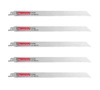 Lot de 5 lames de scie sabre MAKITA P-04983 Bi-Métal flexibles pour acier et Inox (3,5 à 5 mm)