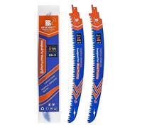 Lames de scie sauteuse de 300 mm avec dents japonaises, lot de 2, à bord incurvé, 6 dents par pouce, pour le bois