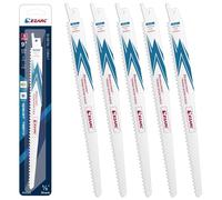 Lames de scie sauteuse diamantées, 225 mm, 6 dents par pouce, lot de 5
