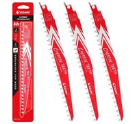 Lames de scie sauteuse en carbure de tungstène, 225 mm, 6 dents par pouce, lot de 3, pour bois dur et métal