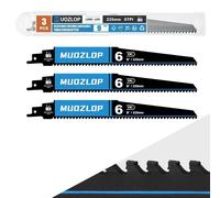 Lames de scie sauteuse en carbure de tungstène, 225 mm, 6 dents par pouce, lot de 3, pour bois, plastique et clous