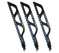 Lames de scie sauteuse pour matériaux durs, 3 pièces, 305 mm, adaptées pour le béton cellulaire, le métal, la brique et le béton