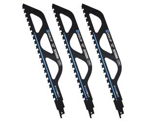 Lames de scie sauteuse pour matériaux durs, 3 pièces, 305 mm, adaptées pour le béton cellulaire, le métal, la brique et le béton